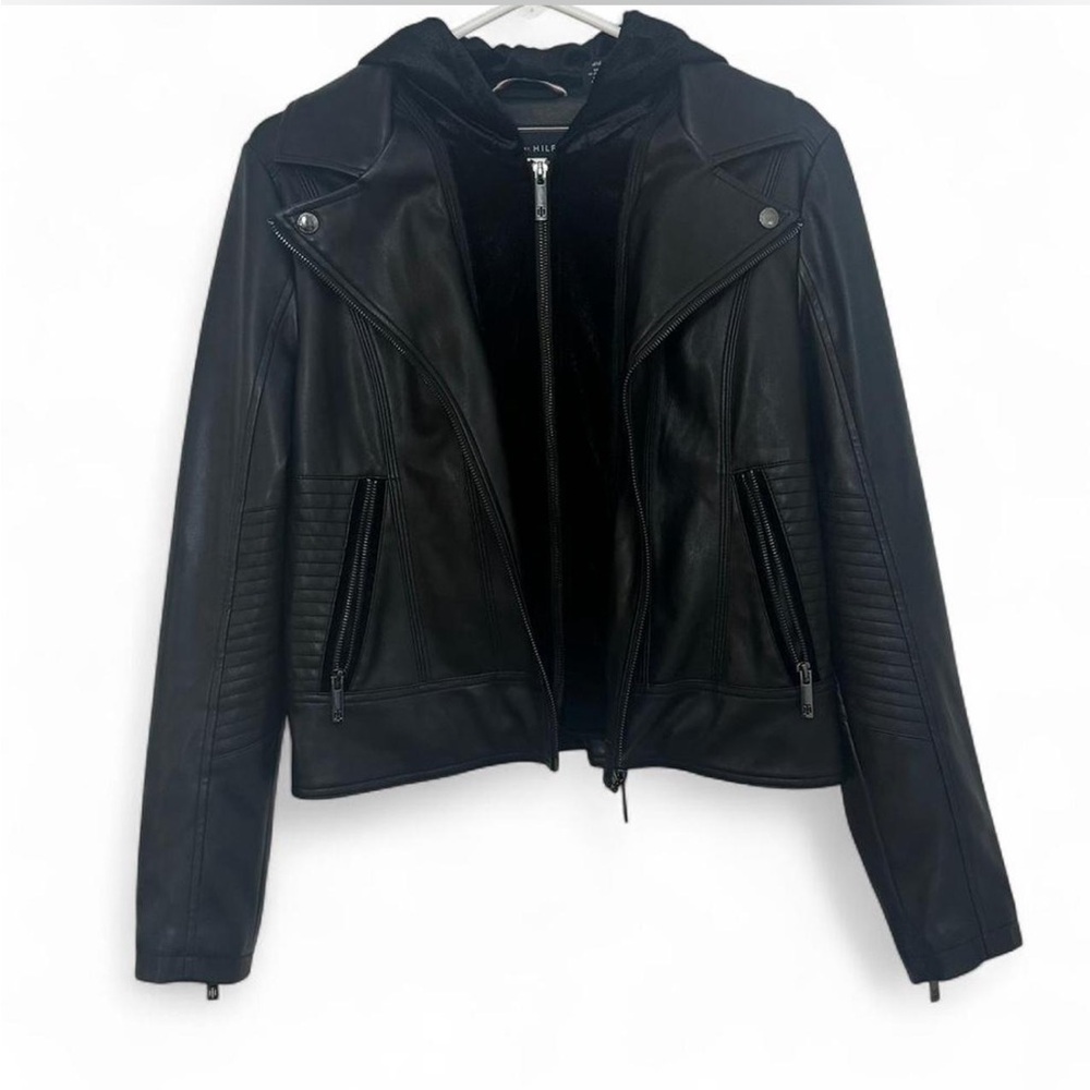 [|NWT|] Tommy Hilfiger—Black Vegan Leather Jacket {COLLECTORS ITEM}